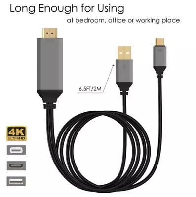 USB Type-C To 4K 60hz HDMI HDTV TV Cable Adapter For Samsung Galaxy S20 Android • £8.49