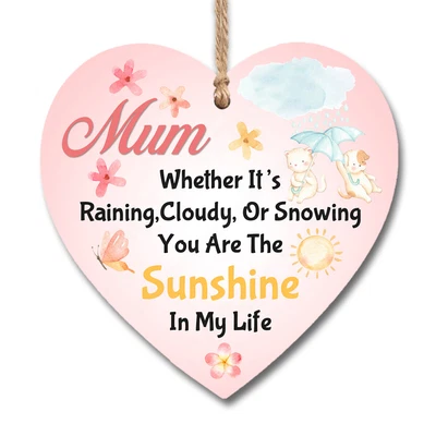 £3.99 • Buy Wooden Heart Plaque Mum You Are The Sunshine In My Life Sign Birthday Gift H0069