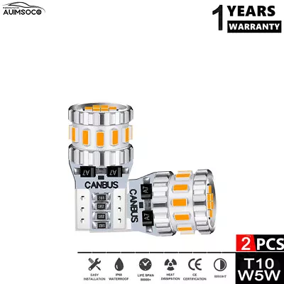 T10 Car Bulbs Led Error Free Canbus Smd Orange Light W5W 501 Side Light Bulb GB • $26.65