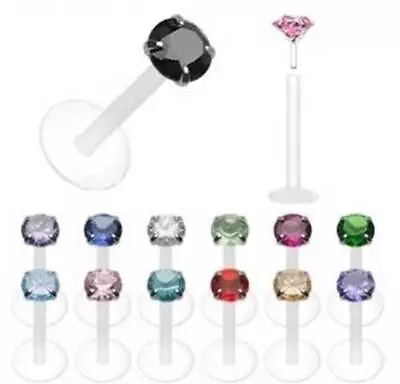 £2.99 • Buy Bioflex - Lip / Monroe / Tragus - 2mm 3mm 4mm 5mm Crystal - 6mm 8mm 10mm Length