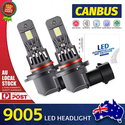 9005 HB3 CANbus LED Headlight Globes Kit H/Lo Beam 7200LM 6000K White 2pcs • $48.99