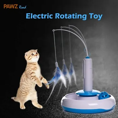 $21.99 • Buy Cat Toy Kitten Electric Rotating Feather Teaser Automatic Interactive Funny Toys