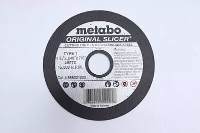 Metabo Slicer Cut-Off Wheel Stainless Steel Type 1 4-1/2  X .040  X 7/8  6553310 • $1.98