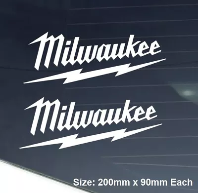 MILWAUKEE 2x Sticker Decal - Toolbox Windshield Ute Car Tradie M18 M12 Laptop • $6.95