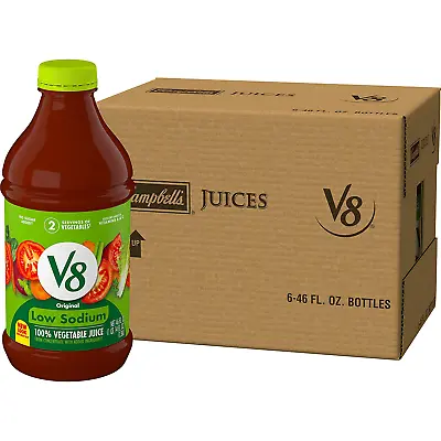 $27.75 • Buy V8 Low Sodium Original 100% Vegetable Juice, Blend With Tomato 46 FL OZ (6-Pk)