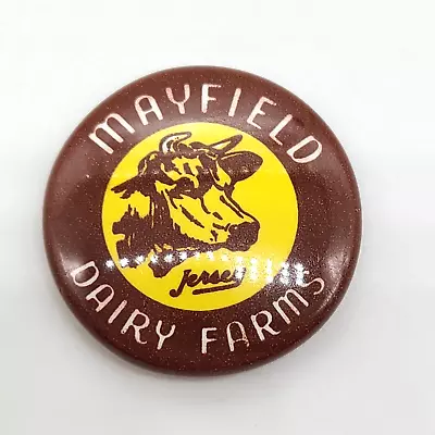 Vintage Mayfield Dairy Farms Button Promo Pin Jersey 1 Inch Badge • $7.28