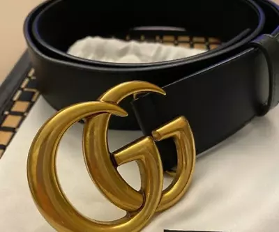 Gucci Women's Belt Size 90/36 Calfskin Leather Black GG Buckle • $122.50
