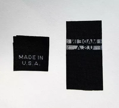 100 Pcs Black Woven Sewing Clothing Care Label - Made In U.s.a. • $12.99