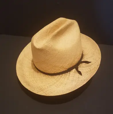 Vintage Stetson Genuine Panama Straw Hat Approx 7-7 1/8 Long Oval • $34.99