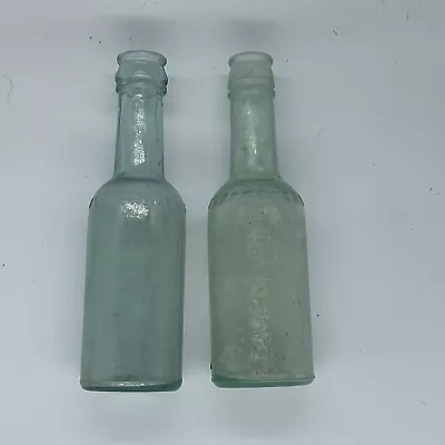 Pair Vintage Antique Lea & Perrins Worcestershire Sauce Bottle Embossed • $21