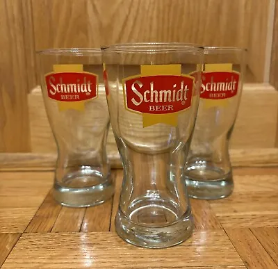 Vintage Schmidt Beer Glasses Jacob Schmidt Brewing Co 5.5  Lot Of 3 St Paul MN • $29.99
