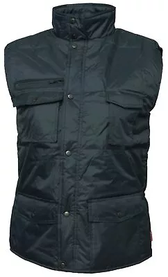 New Navy Bodywarmer Multi Pocket Workguard Padded Gilet Body Warmer Jacket • £18.95