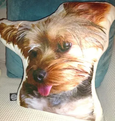 Adorable All About Vibe Yorkie Pillow Yorkshire Terrier Throw Pillow  • $22.95