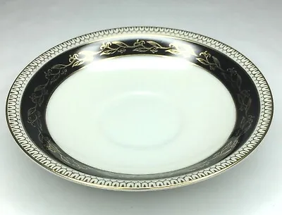 JYOTO CHINA Saucer Black White W/ Gold Trim Made In Occupied Japan 4.75  • $3.99