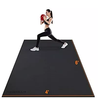  Large Exercise Mat 6'x4'x7mm Workout Mats For Home Gym Mats Gym Flooring Black • $133.28