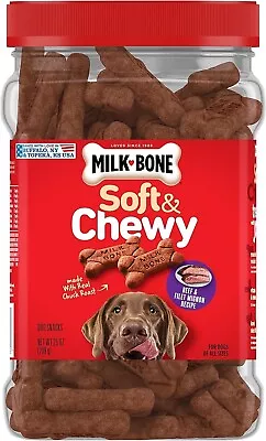 Milk-Bone Soft & Chewy Dog Treats Beef & Filet Mignon Recipe 25 Ounce • $19.85