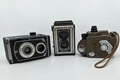 $89 • Buy Lot Of 3 Vintage Cameras: The Revere/Spartus Full-Vue/Pho-Tak Reflex I