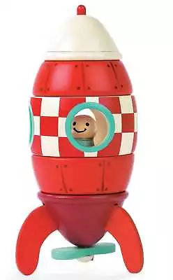 Janod Small Magnetic Rocket Toddler Child Wooden PreSchool Stacking Toy 2y+ New • £19.99