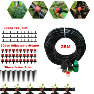 £9.99 • Buy 82ft Drip Irrigation System Kit DIY Plant Watering Garden Hose Adjustable Nozzle