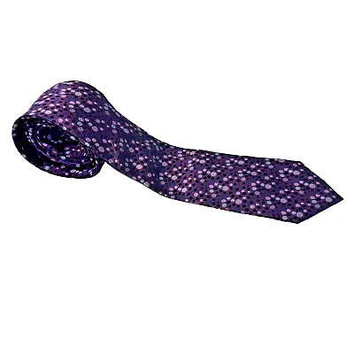 Duchamp London Men’s Designer Handmade Luxury Silk Purple Dots Necktie Tie 60x3 • $76
