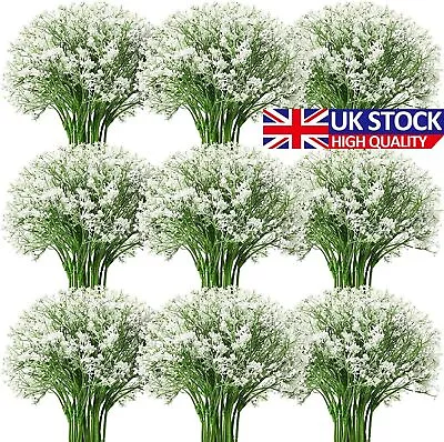 16Pc Artificial Gypsophila Flowers Fake Baby's Breath Silk Bouquet Wedding Decor • £3.59