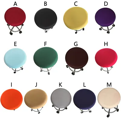 Fashion Round Chair Seat Slipcover Bar Stool Stretch Cushion Cover Protector US • $3.09