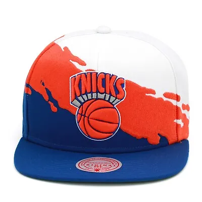 Mitchell & Ness New York Knicks Paintbrush Snapback Hat Cap Royal/Orange • $35.90