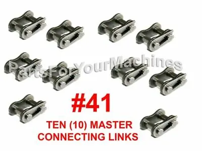 10 Master Connecting Links #41 To Fit Roller Chain #41 Go Karts Mini Bikes • $9.95