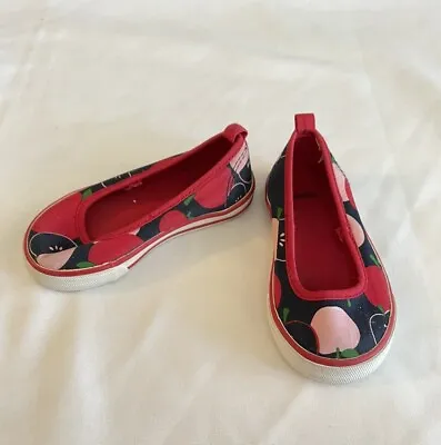 Gymboree Prep School Toddler 7 Navy Blue Red Pink Apple Shoes Mary Janes • $11.99