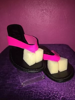 NEW Women's Max Collection Thong Flat Sandals In Pink/Silver/Yellow Sz 9 10 11 • $13.99