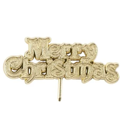 10 GOLD MERRY CHRISTMAS MOTTO PICK Cake / Cupcake Decoration • £4.74