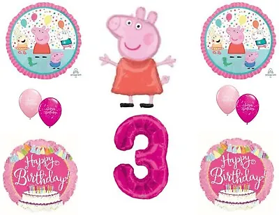 £26.47 • Buy Peppa Pig George 3rd Party Birthday  Party Balloons Cake Third