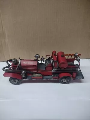  Red Vintage Style 8  Tin Metal Fire Truck So Prairie Fire Dept • $40