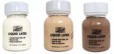 Mehron Special Effects Makeup Liquid Latex W/ Brush -1oz Pick Your Shade • $9.95