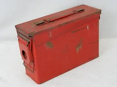 RED EMCO METAL AMMO CAN Empty Small BOX Military Green 5.56MM • $19.85