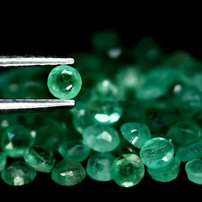 7.14 CT. 2.5 - 3 Mm. NATURAL GREEN EMERALD ZAMBIA ROUND    • $9.99