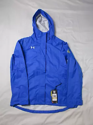 Under Armour Jacket Small Womens Blue UCLA Storm Water Resistant Hood Rain Coat • £38.44