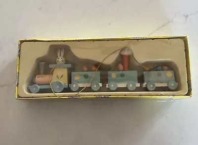 Vintage Wooden Easter Train Bunny Easter Eggs Carrot 4 Car • $9