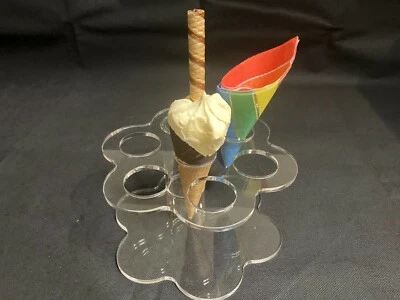 £13.49 • Buy Ice Cream Cone Holder Stand Counter Display Clear Acrylic 7 Cone
