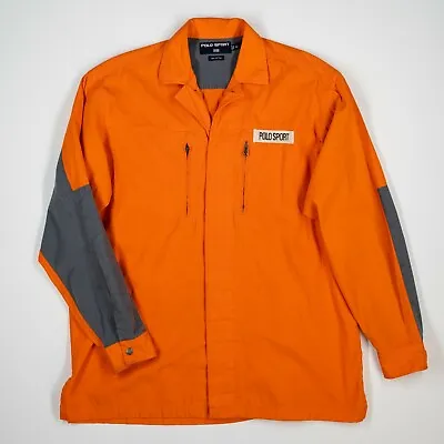 VNTG Ralph Lauren Polo Sport (XL) Orange Snake Skin Reflective Work Wear Jacket  • $74.99