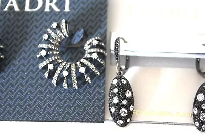 Nadri Black Crystal Dangle And Tud Set Of TWO Earrings  NWT • $59