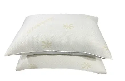 2x Memory Foam Bamboo Bed Pillow Orthopaedic Neck Back Support Hypoallergenic • £16.29