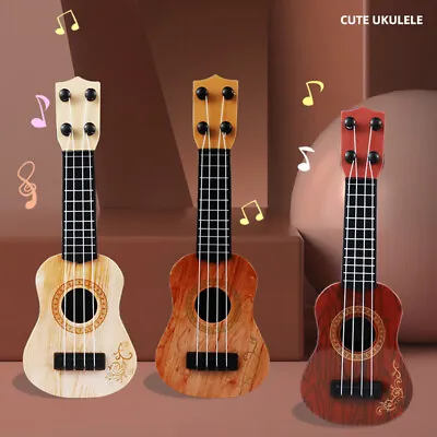Wood Ukulele Hawaiian 4 String Ukelele For Kids Children Toy Beginner Gift NEW • $8.79