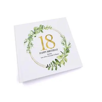 Personalised 18th Birthday Gift For Her Photo Album Gold Wreath Design UV-675 • £15.49