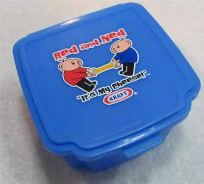 Vintage BLUE Kraft Cheese Slices Singles Plastic Container Box (RED & NED) • $17.95