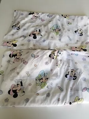 $59.99 • Buy Vintage Dundee Disney Minnie Mouse  Crib Sheet & Top Sheet Half Fitted/1/2 Flat