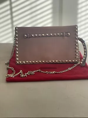 Authentic Valentino Garavani Rockstud Leather Clutch Bag • £150