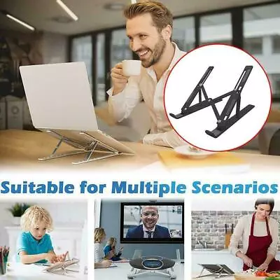 $9.95 • Buy Portable Adjustable Laptop Stand Foldable Desktop Tripod Tray AU -Black