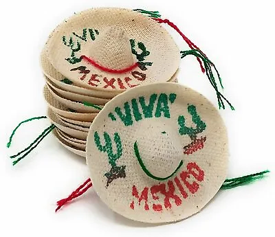 Mini Mexican Sombrero Hats 12 Pack – Mexican Fiesta Decorations – Cinco De... • £10.98