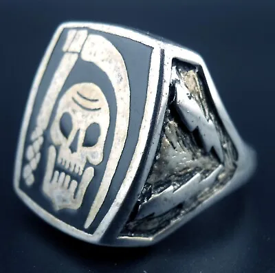 Grim Reaper Ring Vintage Biker MC Heavy Metal NEW Size Made In USA Skull Scythe • $49